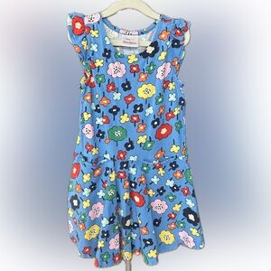 Hanna Andersson Blue “Flower Ruffle Dress”